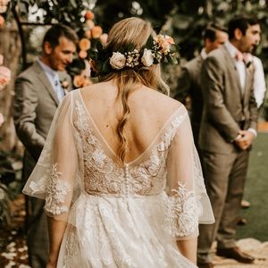 Custom Bohemian Wedding Dress